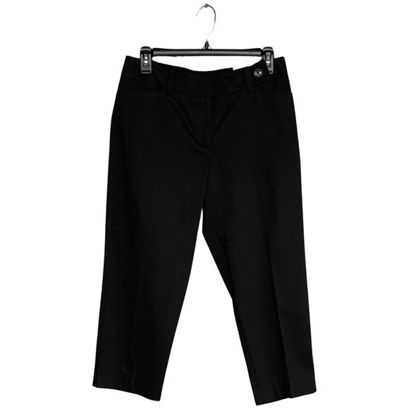 ANN TAYLOR - CURVY FIT Black Cotton Stretch Capri Cropped Pants 6P - Picture 2 of 4